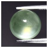 3.51ct 8.8mm Round Cabochon Natural Green Prehnite