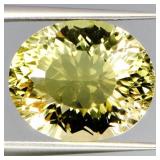 Oval Concave Cut Natural Unheated Lemon Quartz Bra