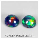 Pair 2pcs Round Natural AAA Floral Flash Play Of C