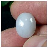 7.00ct Oval Natural Jadeite, Light White Jade, Unt