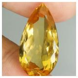 Pear Cut Natural Unheated Top Rich Yellow Citrine