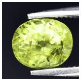 1.30ct 6.3x5.3mm Oval Natural Green Grossular Garn