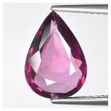2.84ct Pear Natural Purplish Pink Rhodolite Garnet