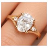 APPR $1700 10K Gold 1.45g White Zircon 1.25ct Size