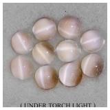 Round Cab Natural Unheated White Moonstone Cat Eye