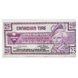 Canada 1992 Canadian Tire 25 c bill