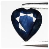 0.61ct 5.5x5mm Heart Natural Blue Sapphire - Heate