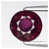 1.90ct 6.5mm Round Natural Reddish Purple Rhodolit