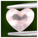 0.53ct 6x5mm Heart Natural Pink Rose Quartz - Untr