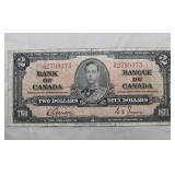 Canada $2 Banknote 1937 BC-22b Gordon Towers