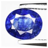 0.85ct 6x5mm Oval Blue Sapphire - Heated Glass Fil