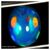 Oval Cab AAA Floral Flash Play Of Color Crystal Fi