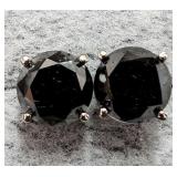 APPR $1550 14K Gold 1.13g Black Diamond 2.3ct Earr