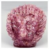 Handcrafted Lion Resin Figurine Natural Red Ruby M