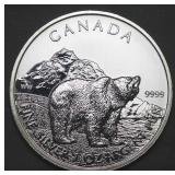 Canada $5 Wildlife 1oz Silver Bullion 2011 Grizzly