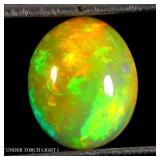 Oval AAA Floral Flash Play Of Color Crystal Fire O