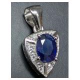 Silver 1.74g Sapphire 1ct Pendant Retail