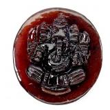 Handcraft Ganesha Carving Natural Orange Mozambiqu