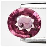 0.94ct 6.3x5.5mm Oval Natural Pinkish Purple Malay
