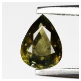 0.54ct 5.5x4.3mm Pear Natural Green Sapphire - Unh