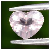 0.56ct 6x5mm VS Heart Natural Pink Rose Quartz - U
