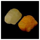 Pair 2pcs 32.71ct 20x12mm Turtle Carving Natural J