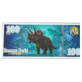 Silver Foil 2025 Dinosaur World $100 Banknote