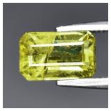 0.88ct 6x5mm Octagon Natural Yellowish Green Gross