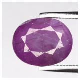 2.64ct 9.5x7.5mm Oval Natural Purple Sapphire - Un