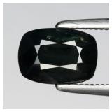 1.51ct Cushion Natural Deep Blue Green Sapphire -