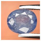 0.90ct 6.3x5.2mm Oval Blue Sapphire - Heated Glass