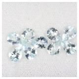 Pear Cut Natural Unheated Nice Blue Aquamarine 9pc