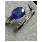 Silver Sapphire Ring Size Retail Value $120