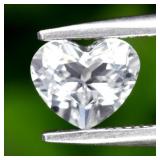 0.78ct 6x5mm VVS Heart Natural White Topaz - Unhea
