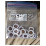 17x 1948 A off Denticle Pennies