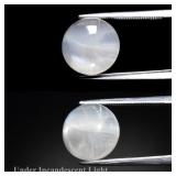 5.92ct Semi Round Natural White Cat's Eye Moonston