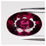 1.86ct Oval Natural Reddish Purple Rhodolite Garne