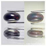 0.95ct 9.3x6mm Oval Cabochon Natural Black Opal -