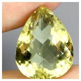 Pear Cut Natural Unheated Lemon Quartz Brazil 24.4