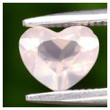 0.58ct 6x5mm Heart Natural Pink Rose Quartz - Untr