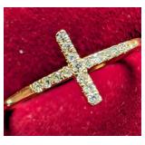 APPR $1150 14K Gold 1.22g Natural Diamond Size 6.7