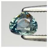 0.41ct Pear Natural Bluish Green Sapphire - Unheat