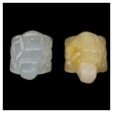 Pair 2pcs 39.15ct 20x14mm Turtle Carving Natural J