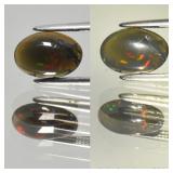 0.87ct Oval Cabochon Natural Black Opal - Rainbow