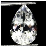 Pear Cut Natural Unheated White Topaz Brazil 7.65c