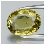 1.20ct 8x6.2mm Oval Natural Yellowish Green Tourma