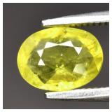 1.08ct 7x5.3mm Oval Natural Greenish Yellow Sapphi