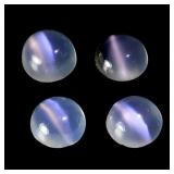 Round Cab Natural Unheated White Moonstone Cat Eye