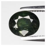 0.77ct 6x5mm Oval Natural Blue Green Sapphire - He