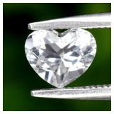 0.74ct 6x5mm VVS Heart Natural White Topaz - Unhea
